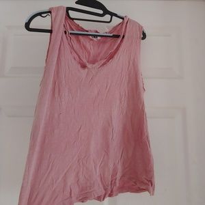 2 LNA Pink V-neck tank top